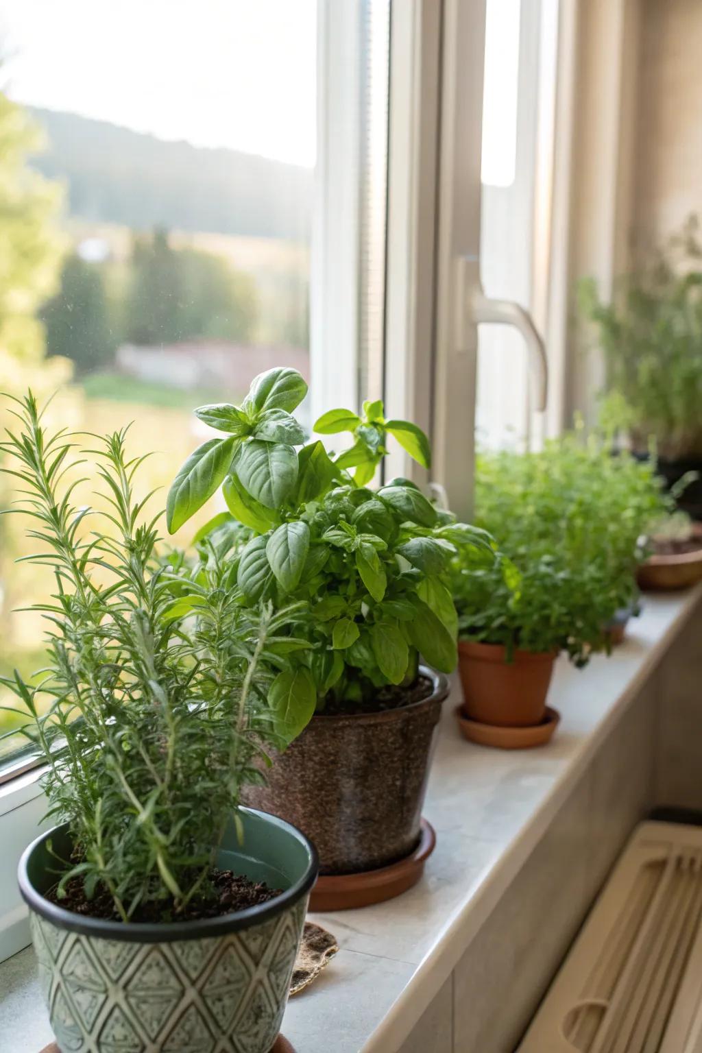 An indoor herb garden brings freshness and flavor to your kitchen.
