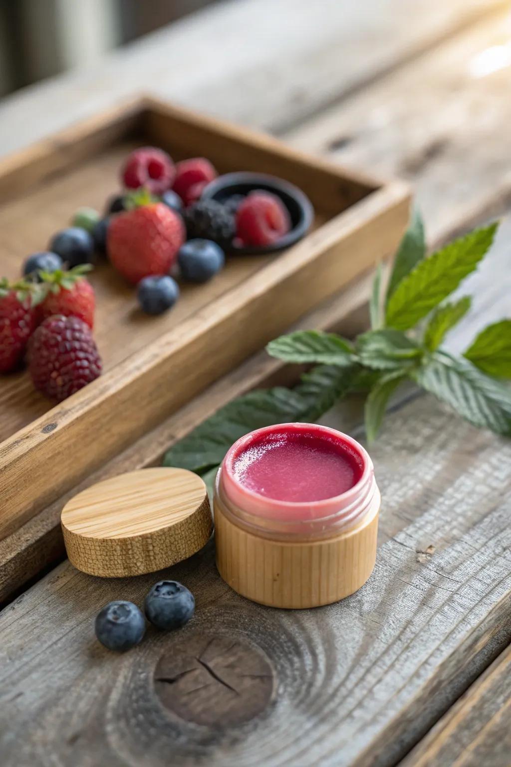 Delight in the natural appeal of Mixed Berry Joy with this handcrafted lip balm, pairing simplicity with a hint of nature's charm.
