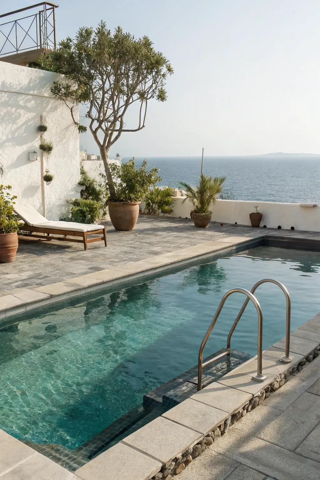 An eco-conscious salt-treated pool for a swim without chemicals.