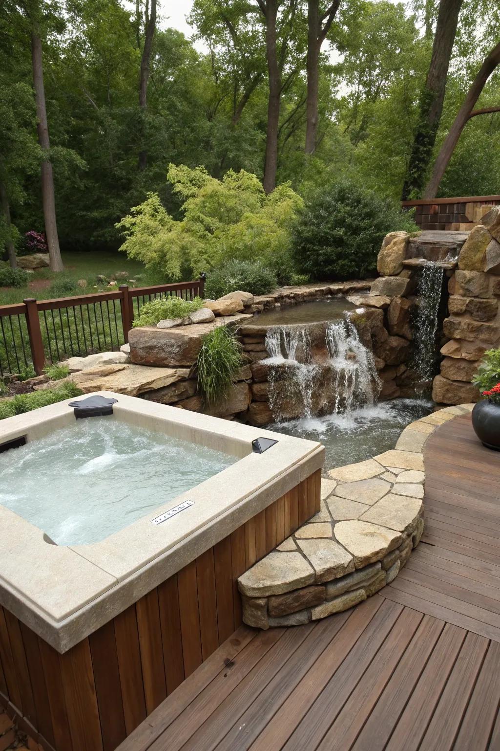 A cascading element imparts soothing melodies and visual charm.