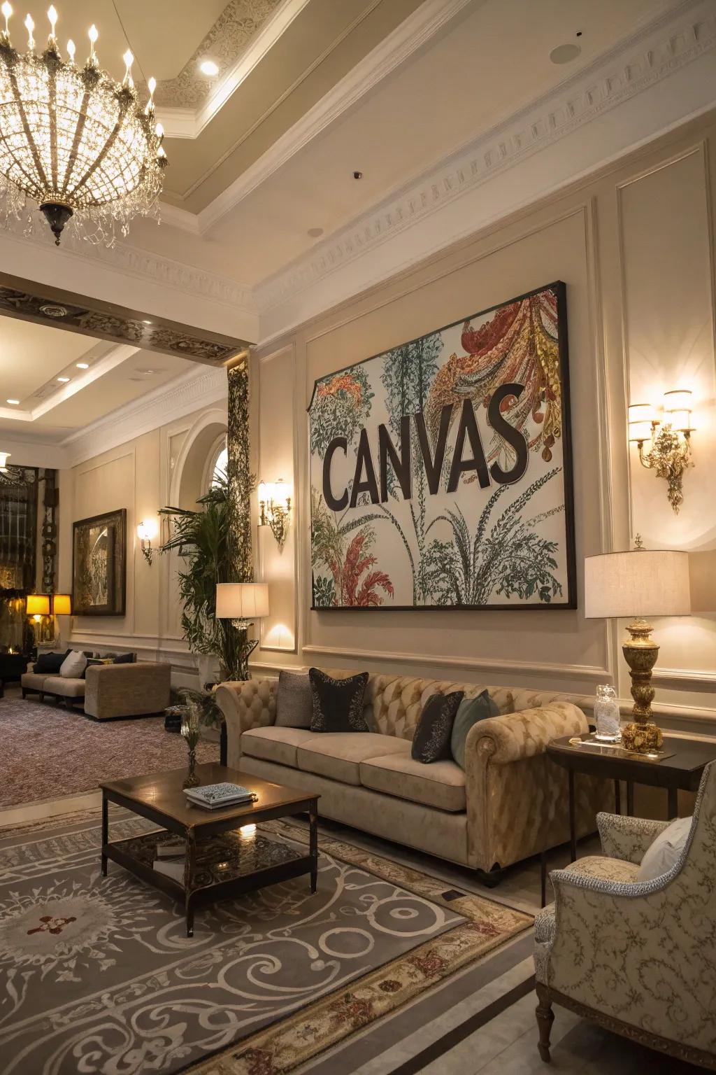Make a statement with artistic stretched canvas displays.