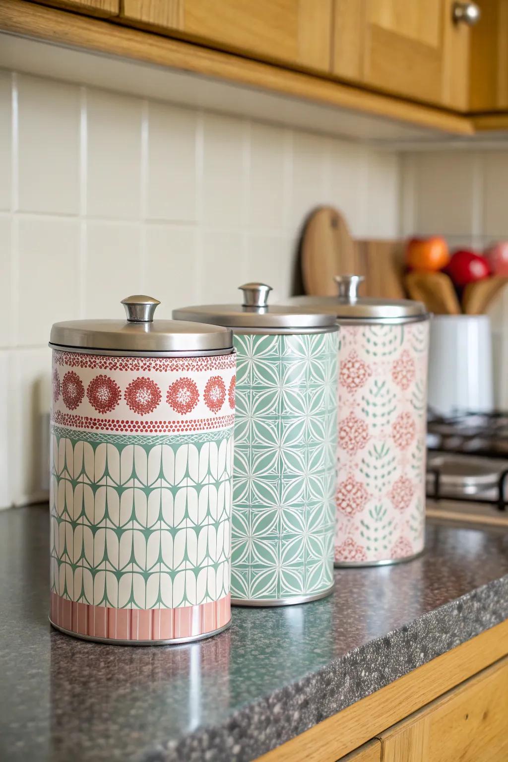 Trendy jars merging storage with design.