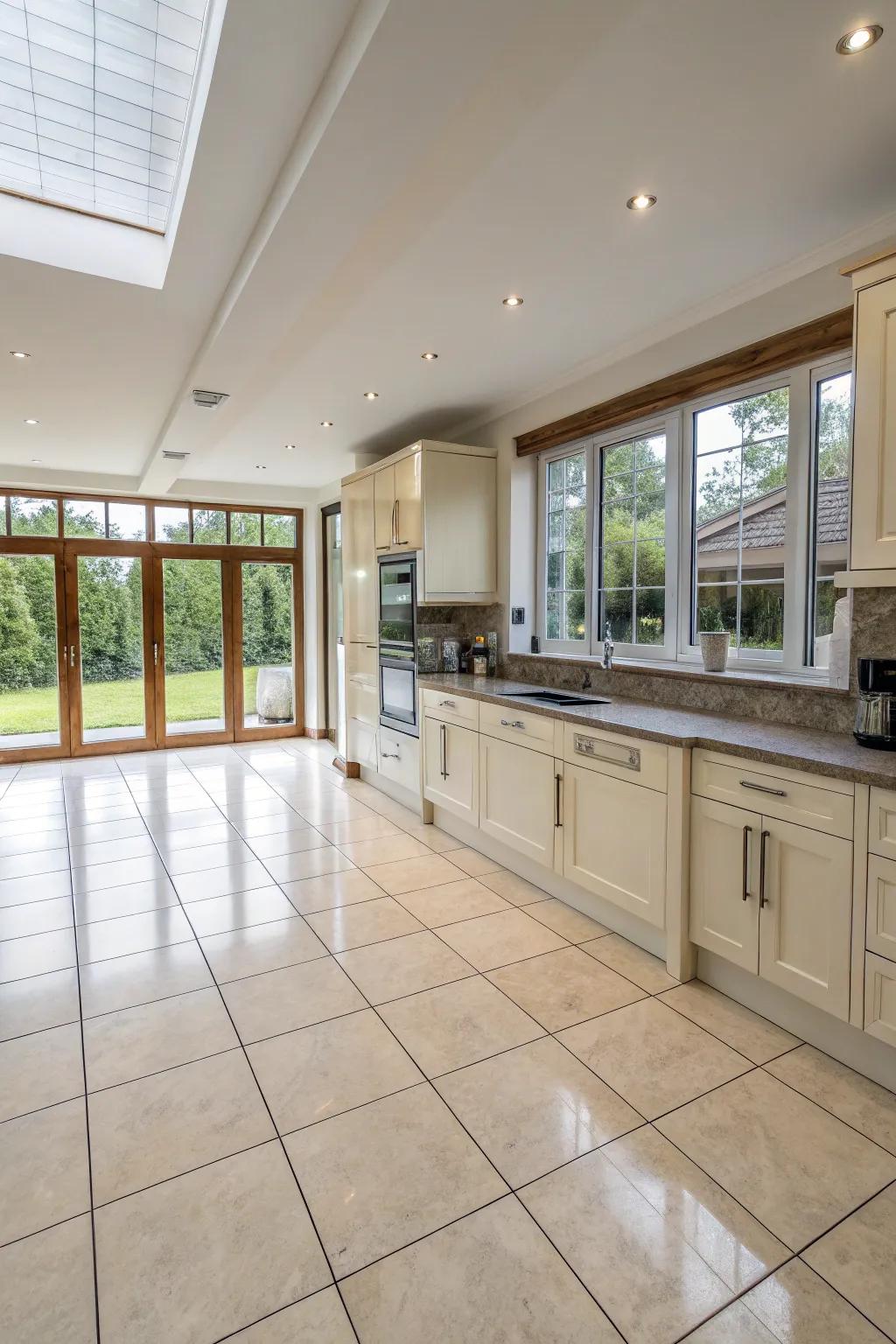 Enhance your cooking area space with expansive-format squares.