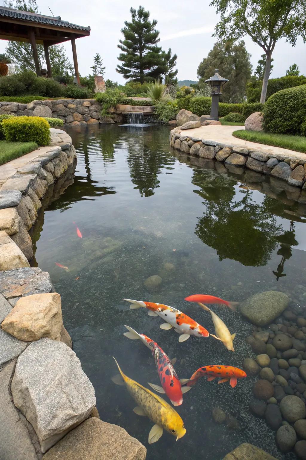 Unblemished water permits the splendor of koi to radiate.