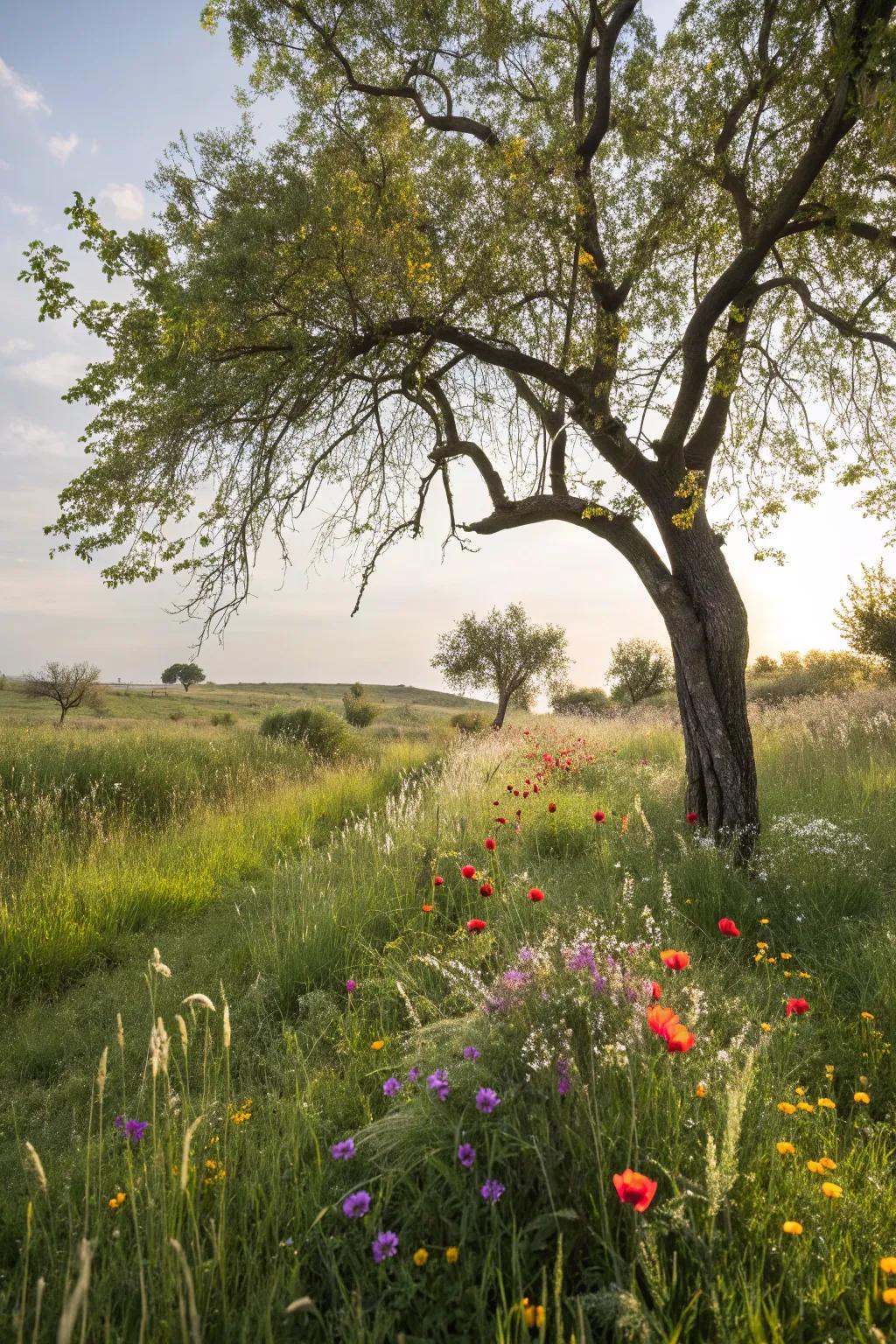 Your tree gains the essence of a wild garden thanks to naturalistic designs.