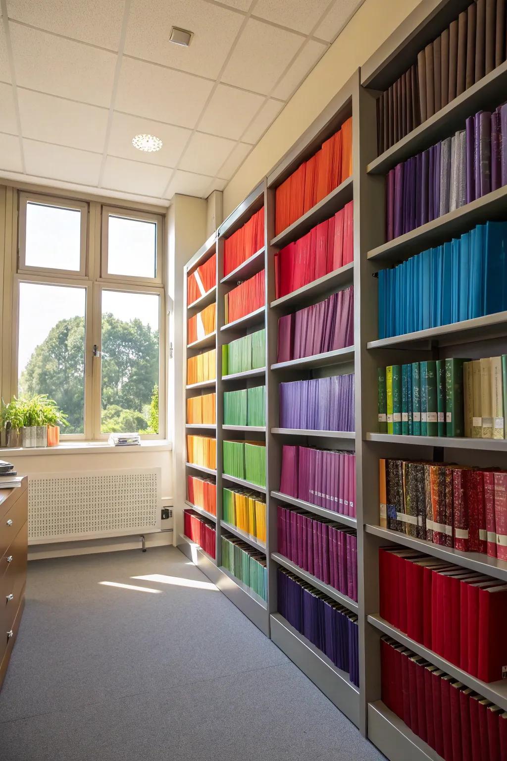 Turn your library into a colorful piece of art.