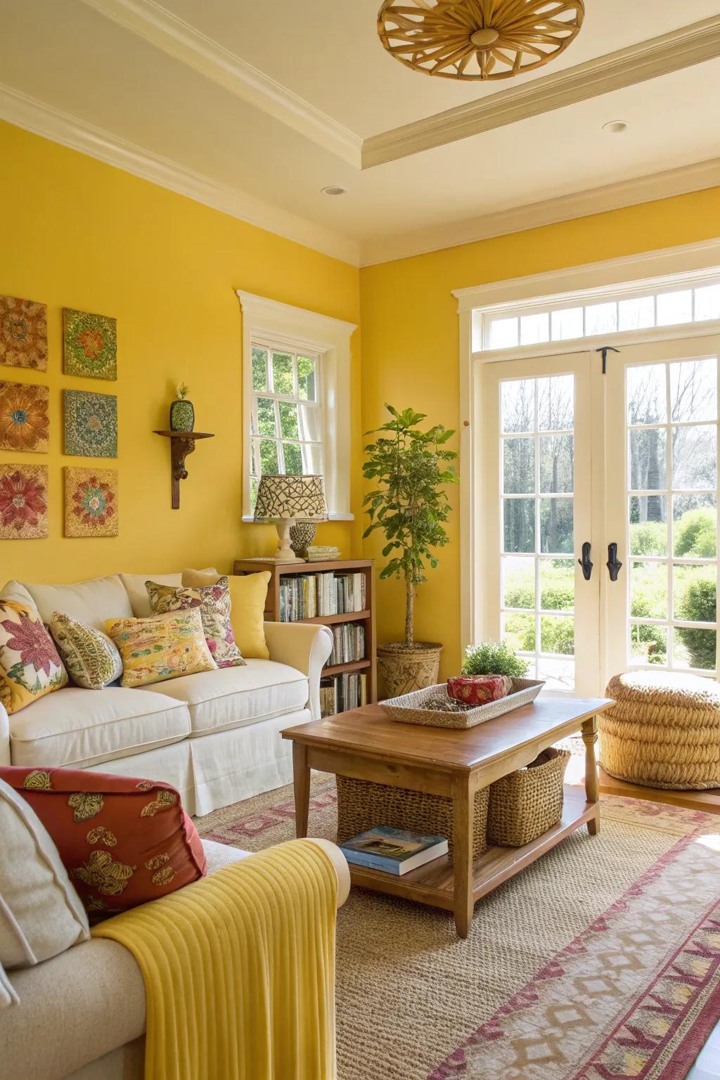 Sunshine yellow for a vibrant and energetic living space.