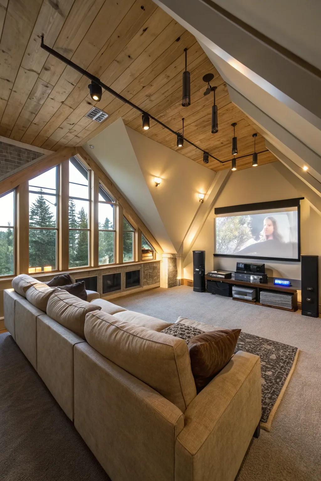 Slanted ceilings can become an inventive design element.