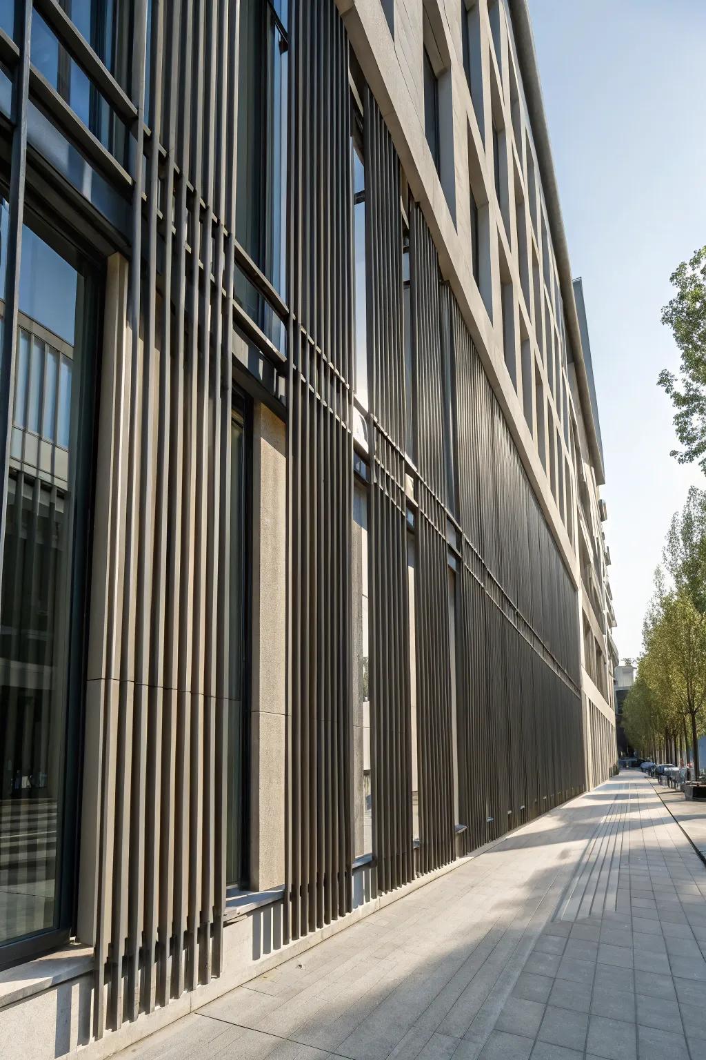 Upright tube screens add a unique architectural element.