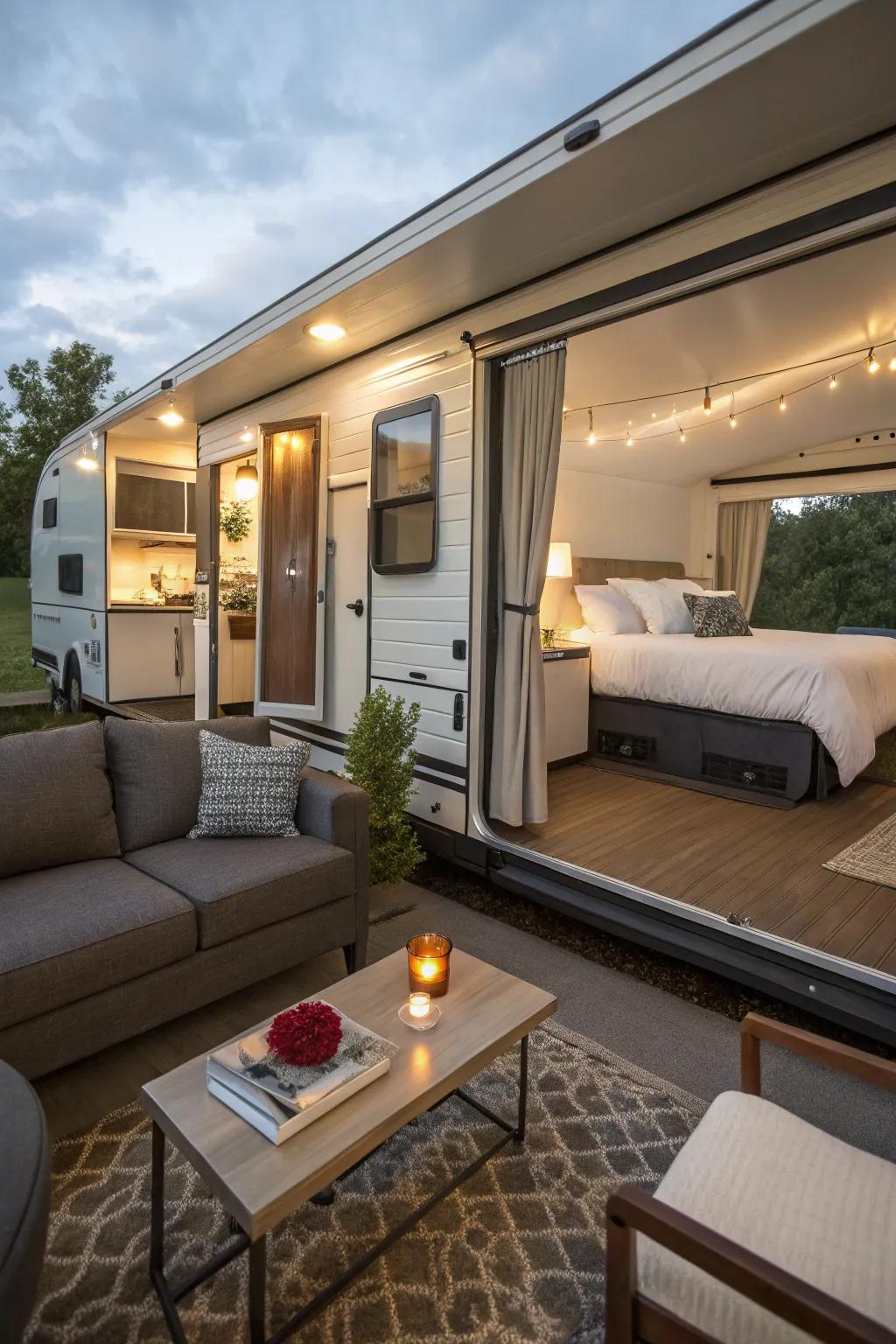 A cozy guest suite that provides privacy and luxury.