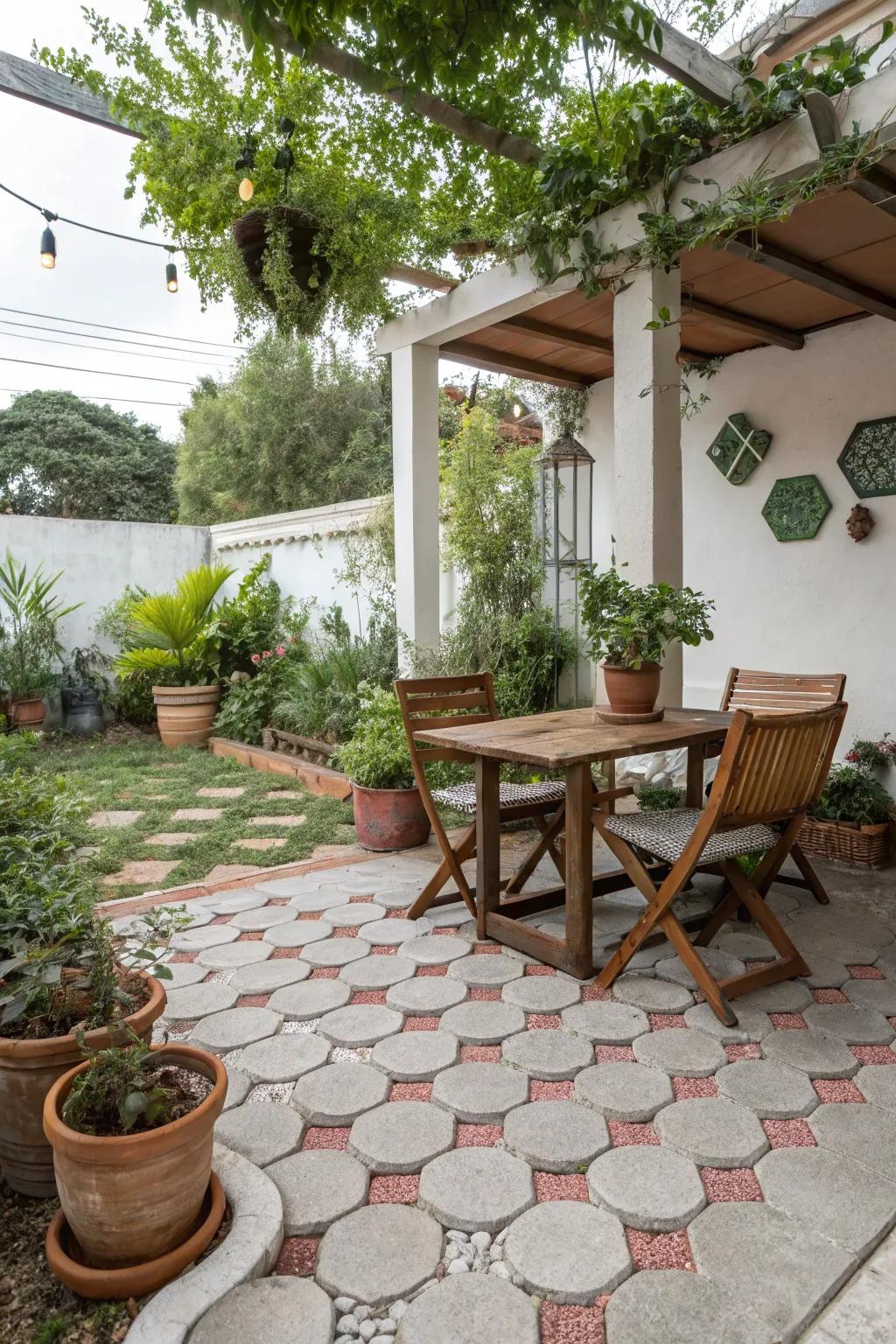 Recycled tiles offer eco-friendly style with unique designs.