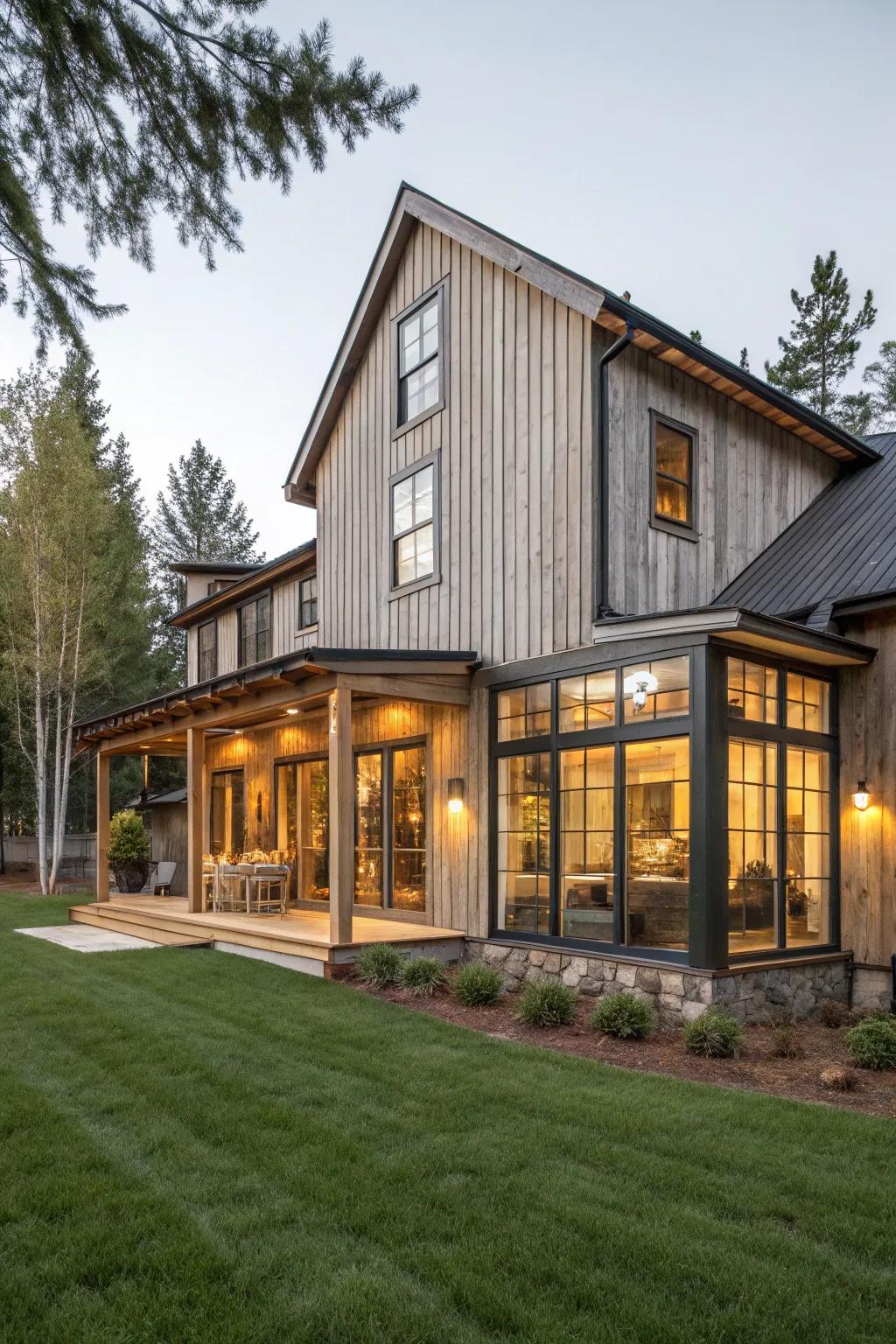 Elegant vertical shiplap cladding