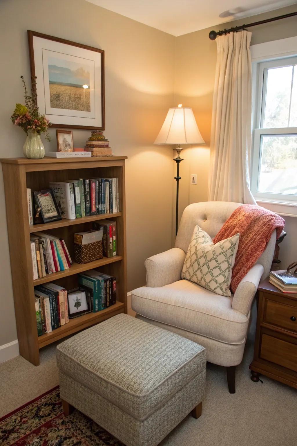A reading spot delivers a private retreat within your bedroom.