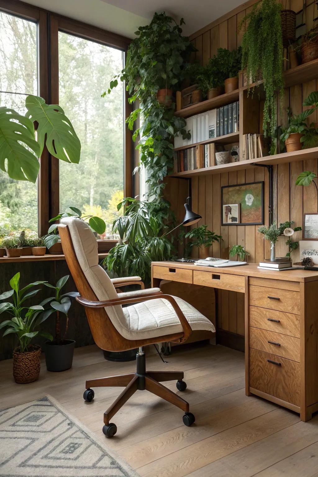 Timber accents in chairs bring a natural warmth to the workspace.