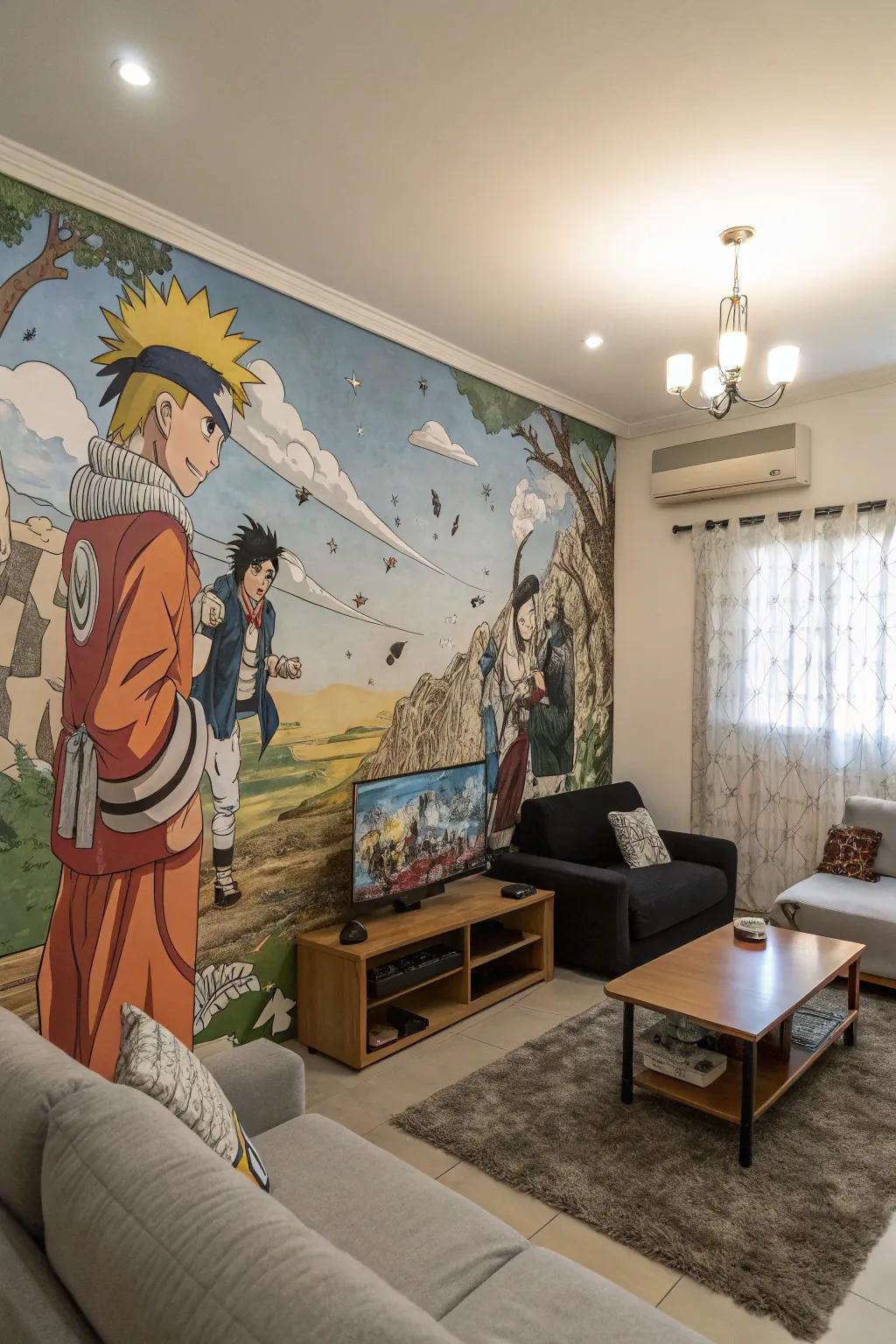 A customized large-scale mural revitalizes your cherished anime scenes.