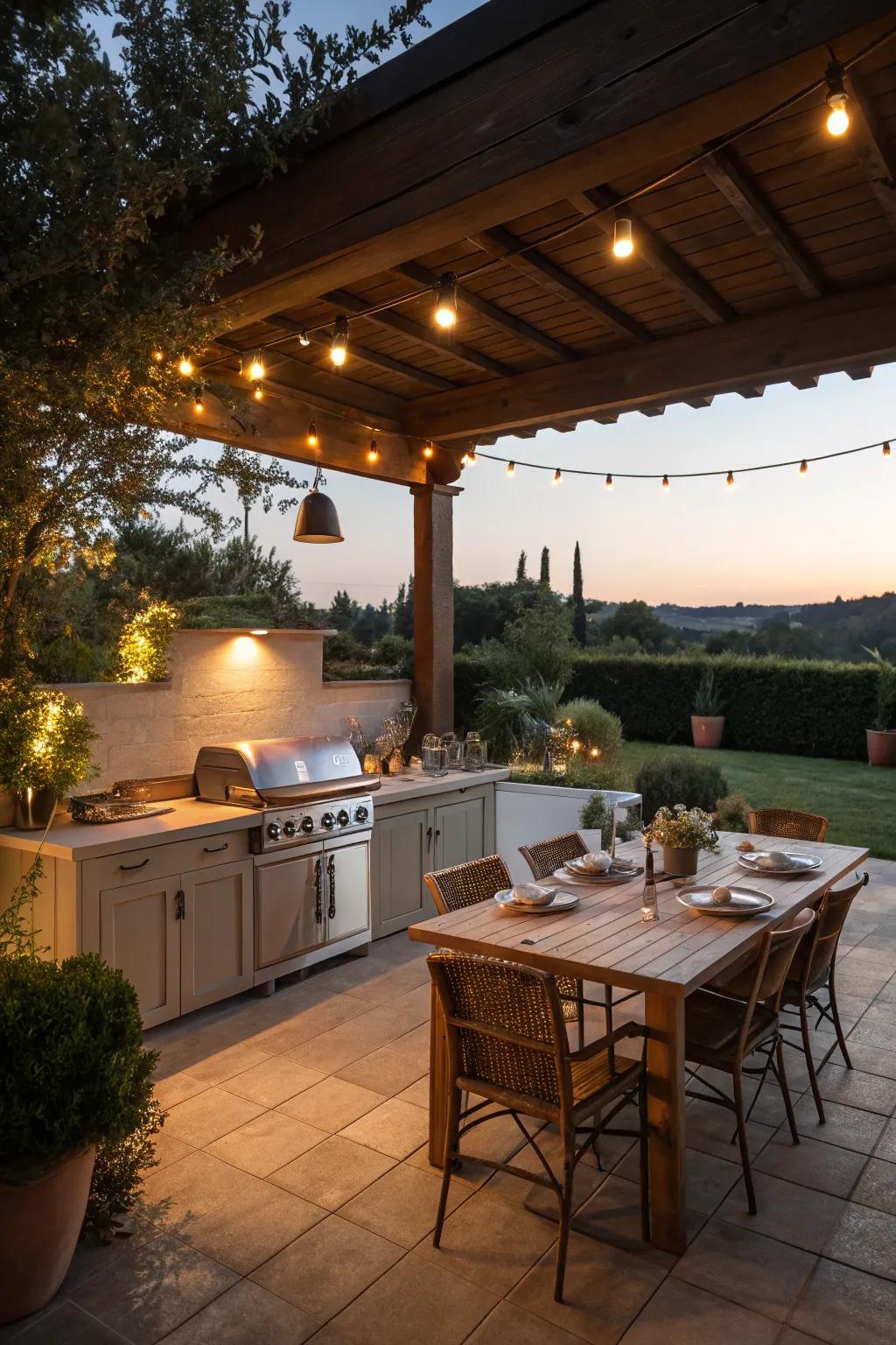 Cozy lighting makes seating areas into welcoming places.
