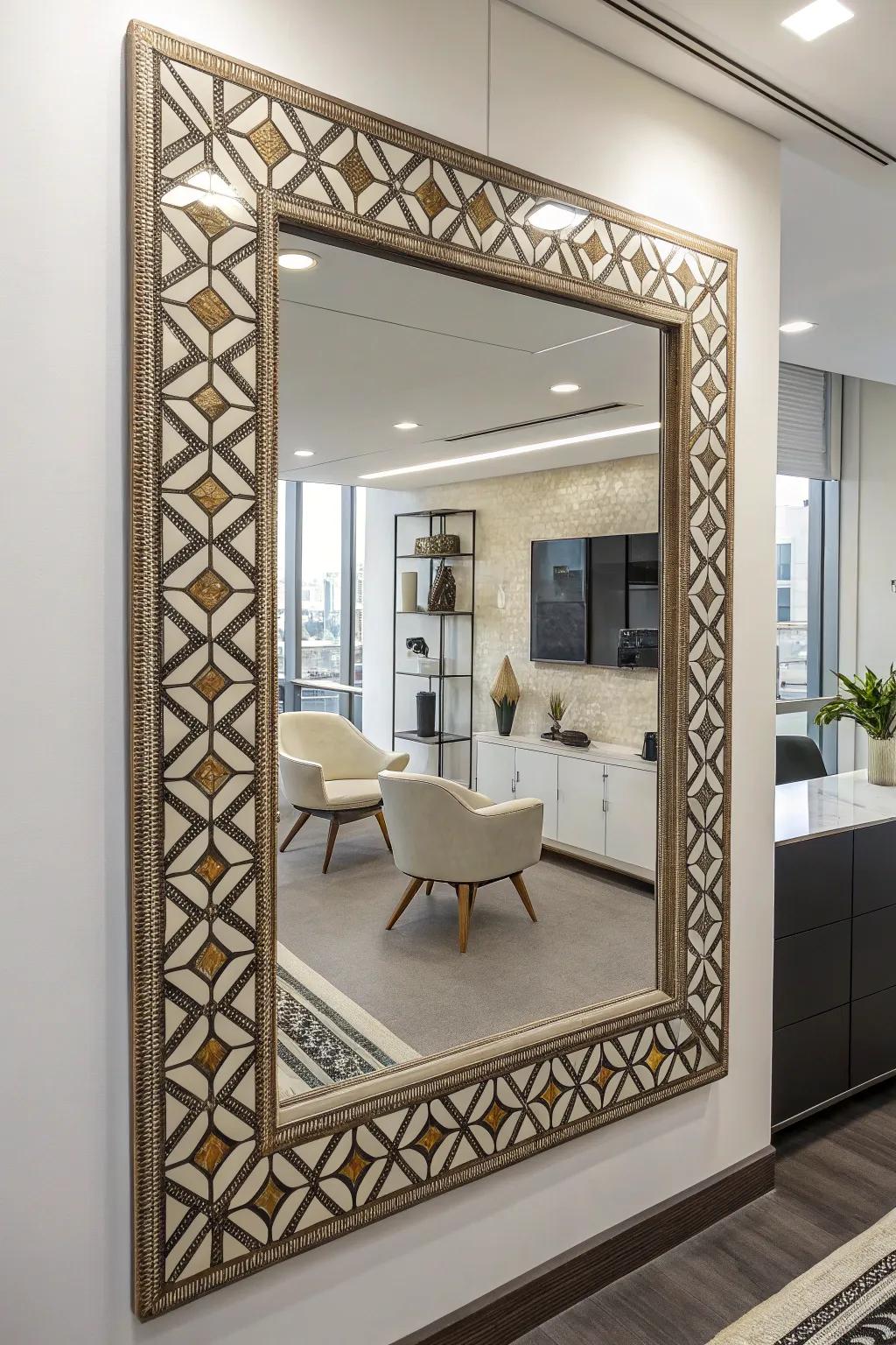 Geometrical compositions fashion a contemporary aesthetic.