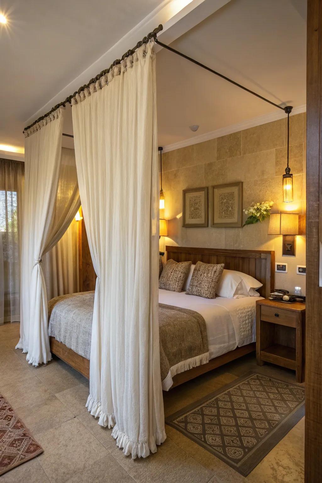 Textiles deliver a versatile and gentle room division.