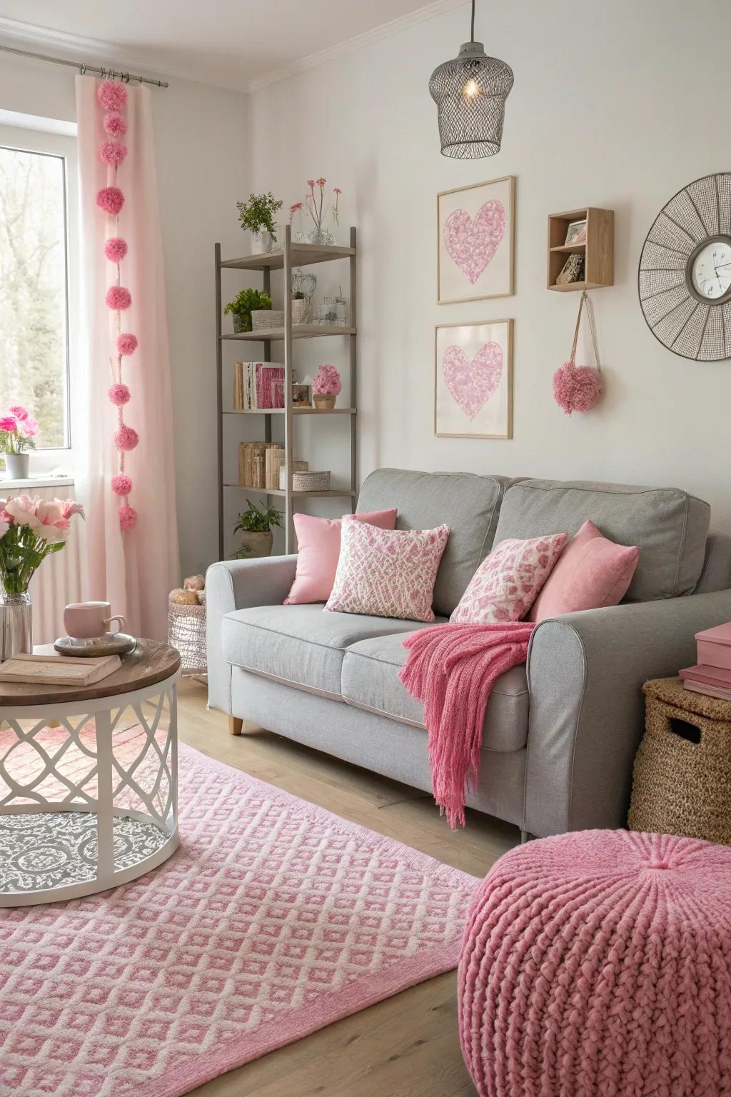 Rose and gray foster a sophisticated, timeless appeal.