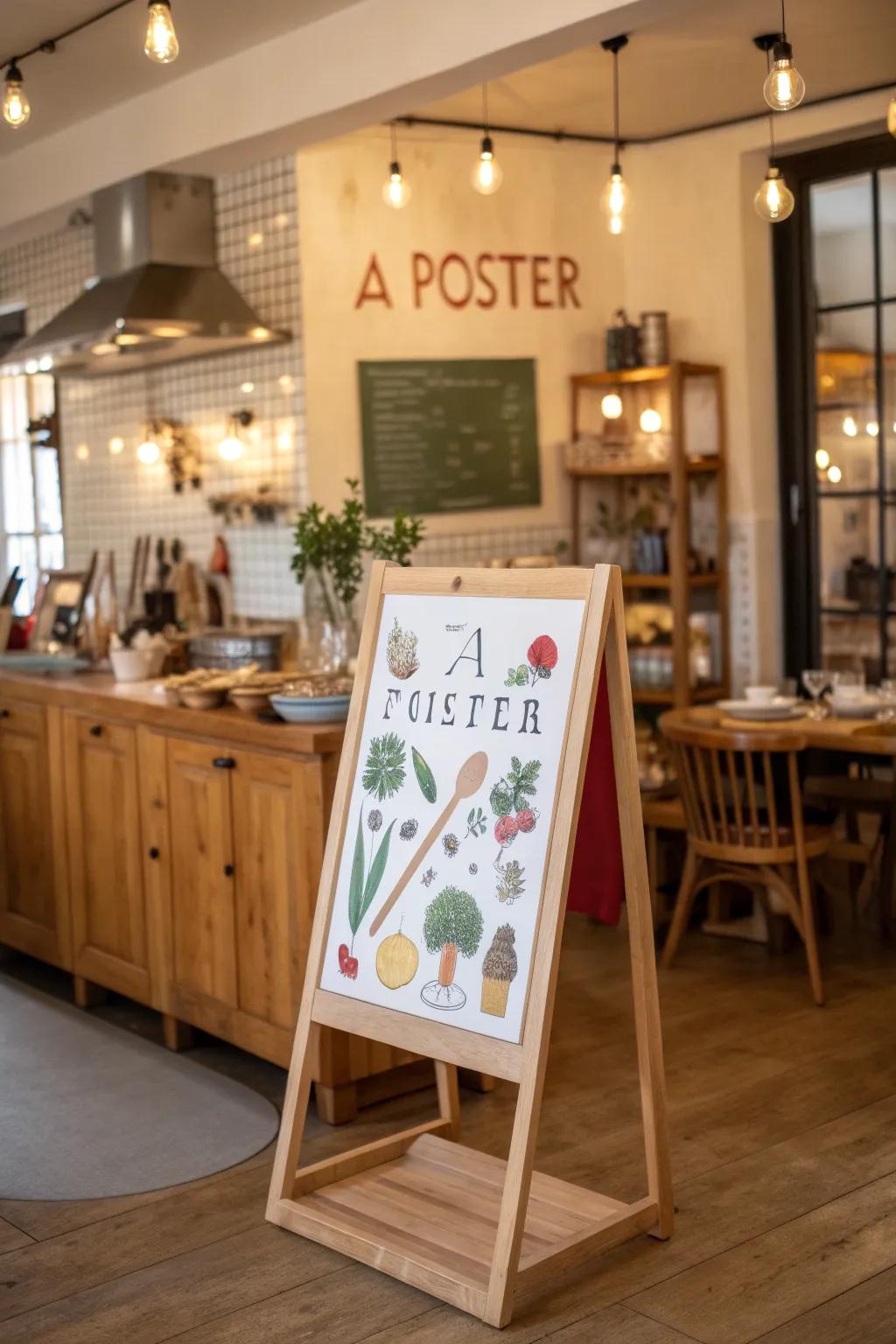 A humorous wall art with witty text bringing joy to a cozy kitchen.