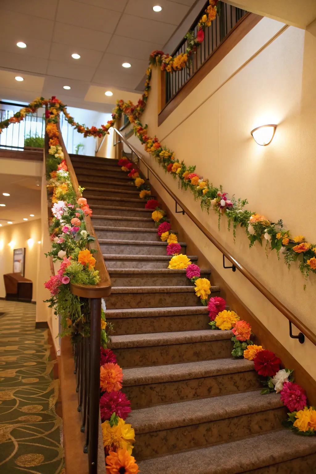 Border your areas with whimsical floral strands.