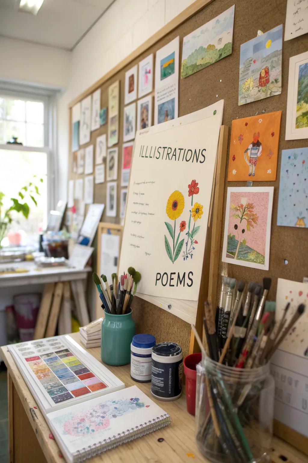 Intertwine artistic expression with lyrical verse for a compelling display.