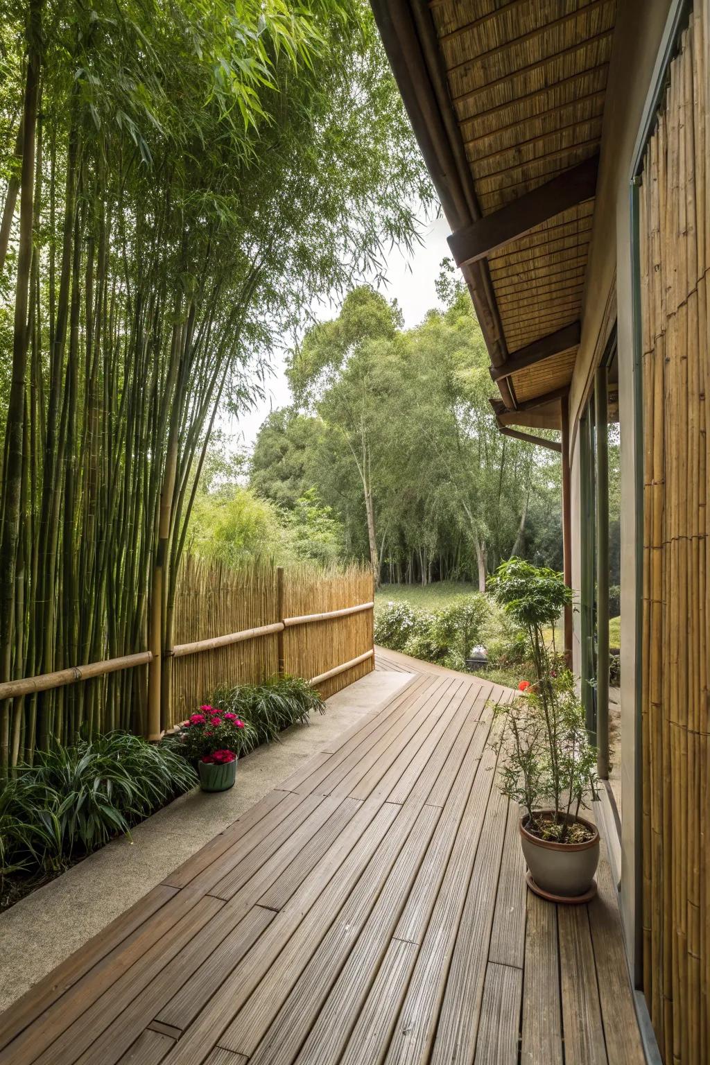 Bamboo palisading delivers an organic and tropical seclusion solution.