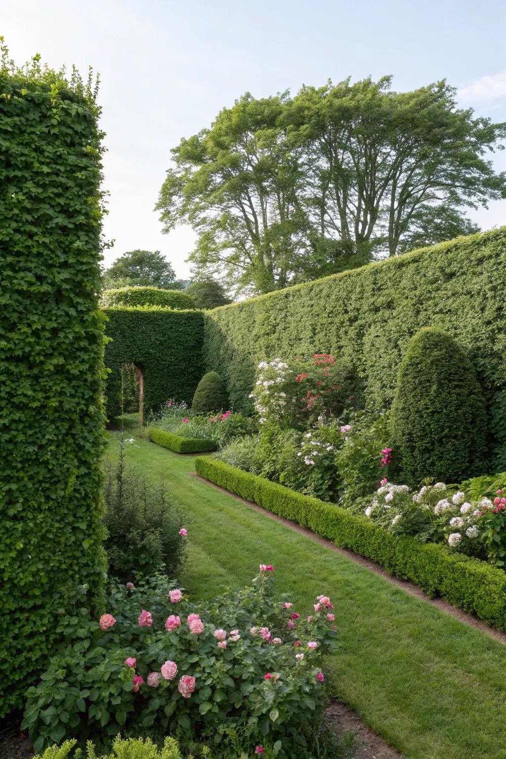 Planted borders provide ageless organic privacy and beauty.