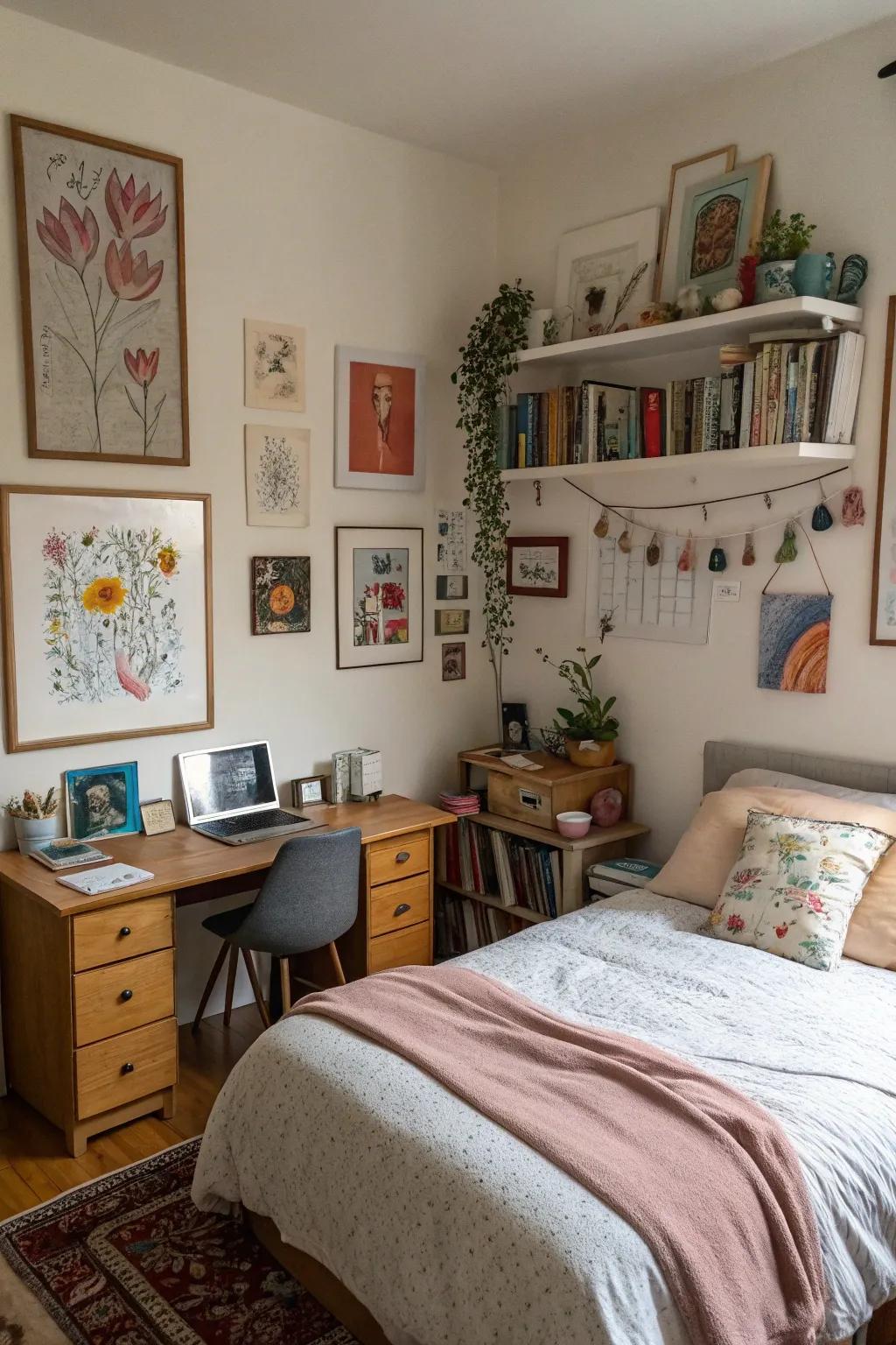 The space is made uniquely yours with personal touches.