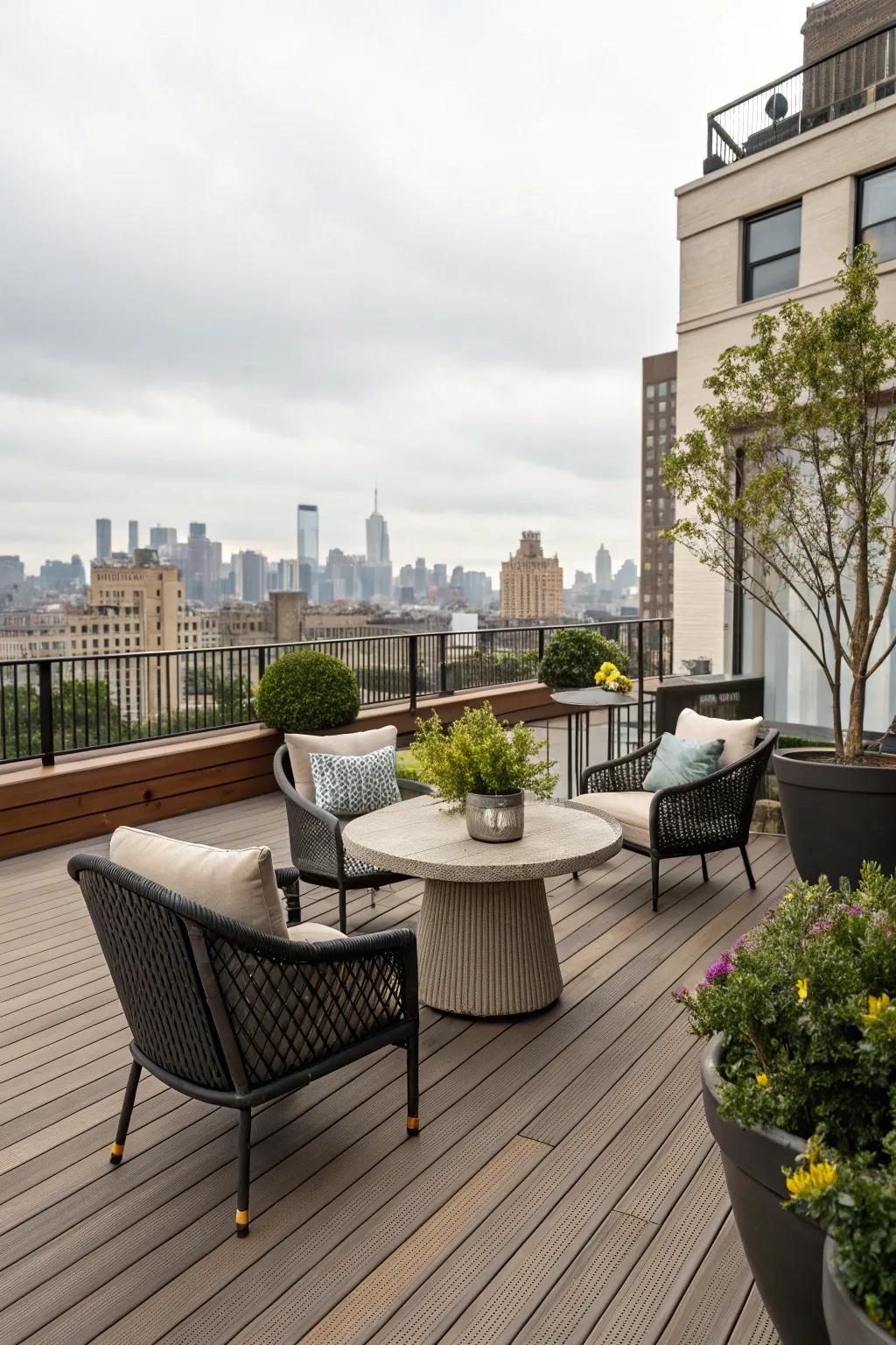 Elevate your rooftop through enduring timber decking.