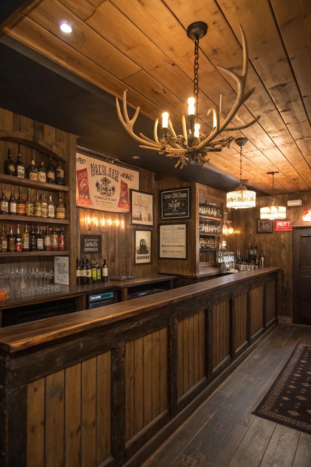 A horn light fixture functioning as a daring, elegant focal point.