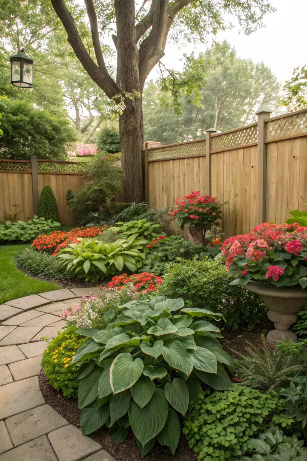 An organic and pragmatic aesthetic within a shade garden.