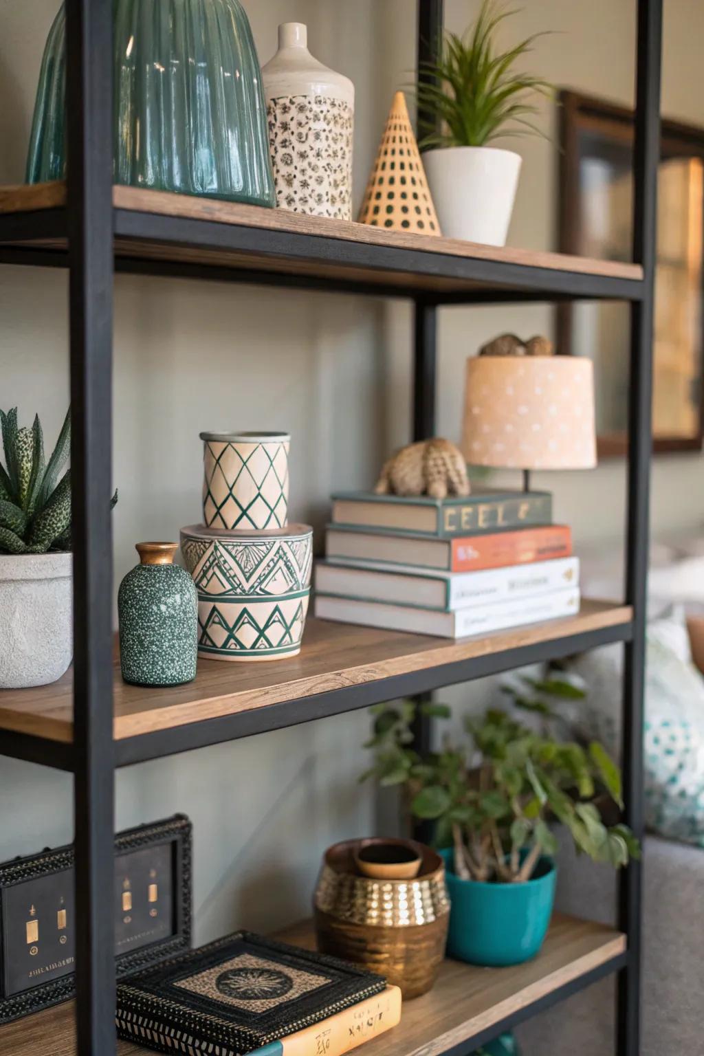 Superimposition brings dimension and charm to the shelf.
