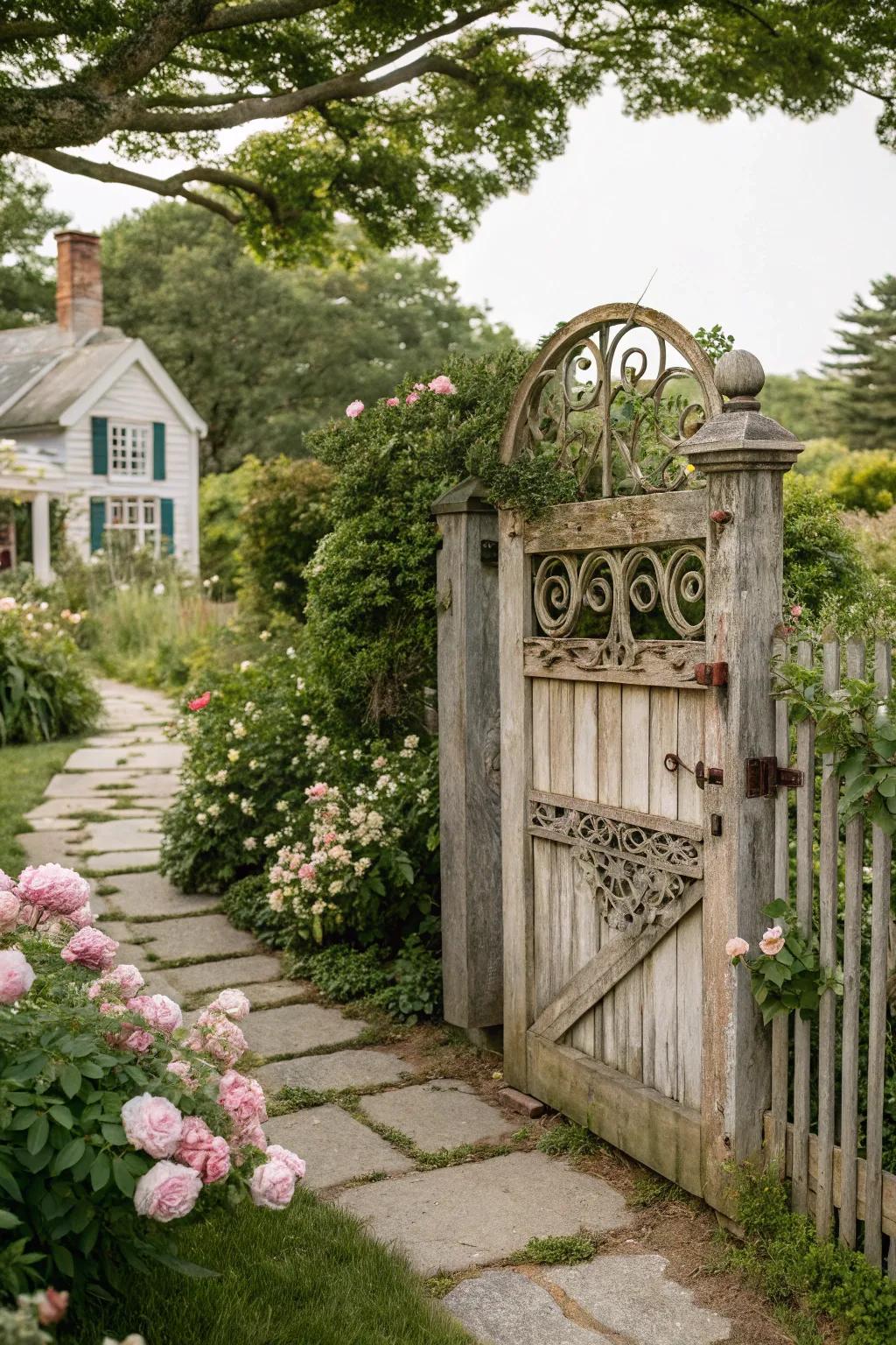 A classic entrance, injecting character into the garden.