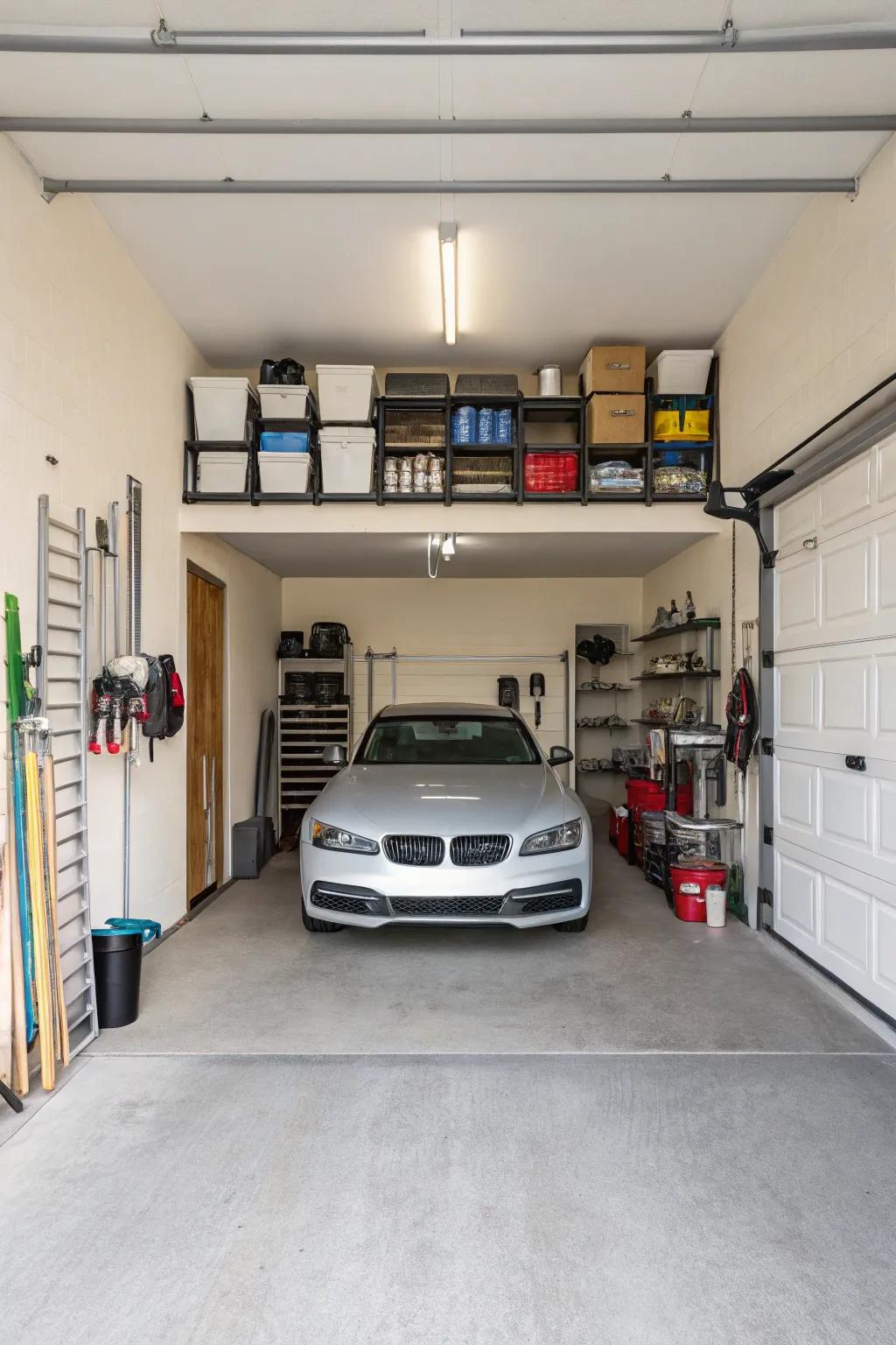 A tidy garage feels inviting and is simple to maintain.