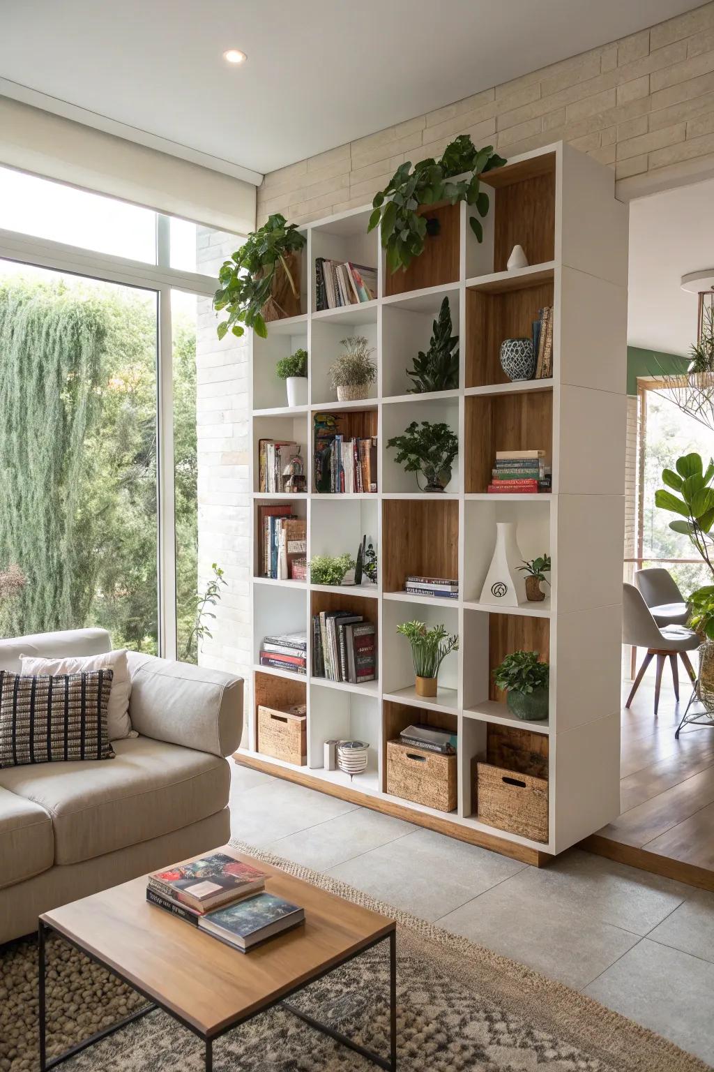 Modular cubes extend customizable storage alternatives.