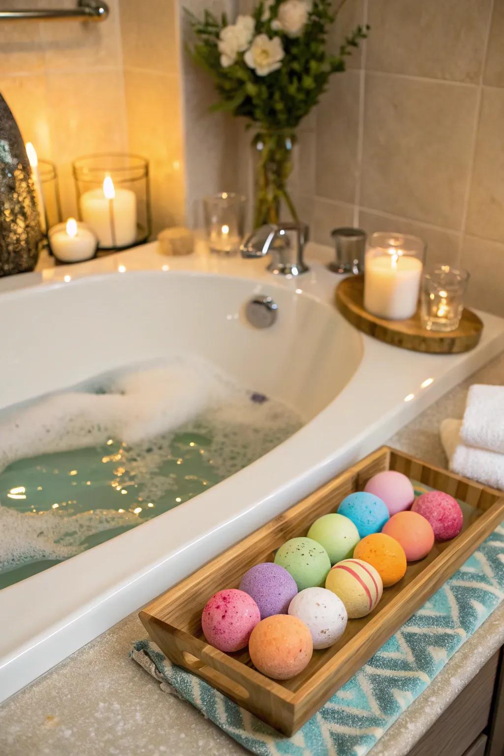 DIY aromatic fizzes offering a luxurious soaking experience.