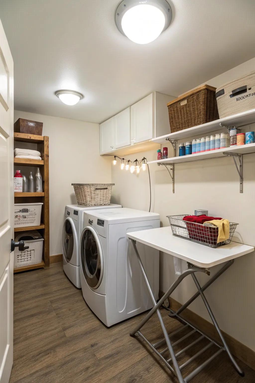 Elevate your laundry room's ambiance with energy-savvy lighting alternatives.