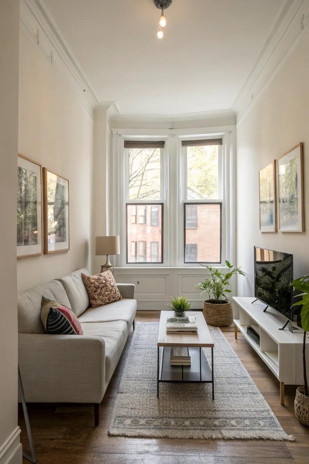 Minimalist decor keeps your living room neat and serene.