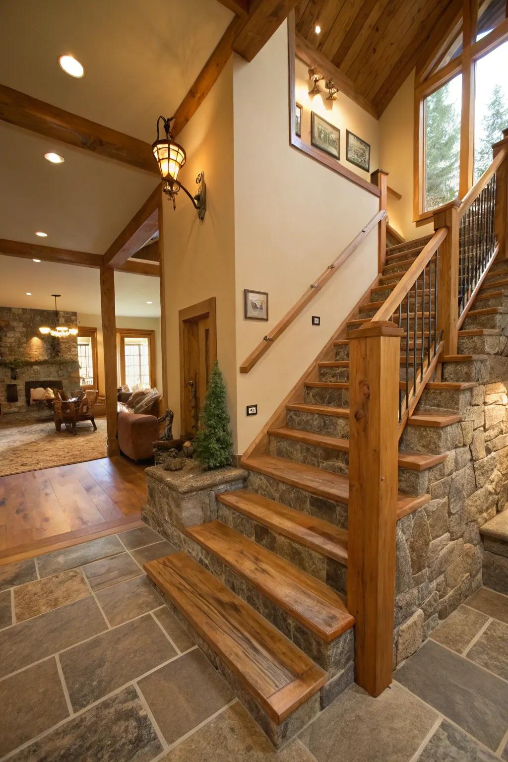 Natural materials inject warmth and enduring appeal.