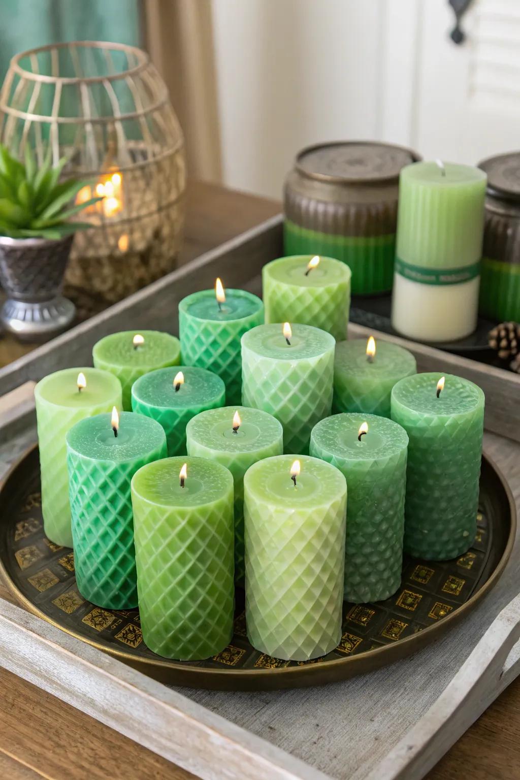 Stratified verdant lights conceive a serene, celebratory ambiance.