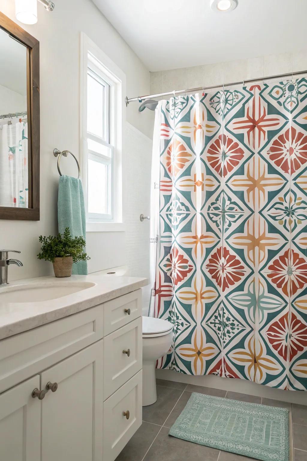 Symmetric designs lend a contemporary flair to your bathroom.