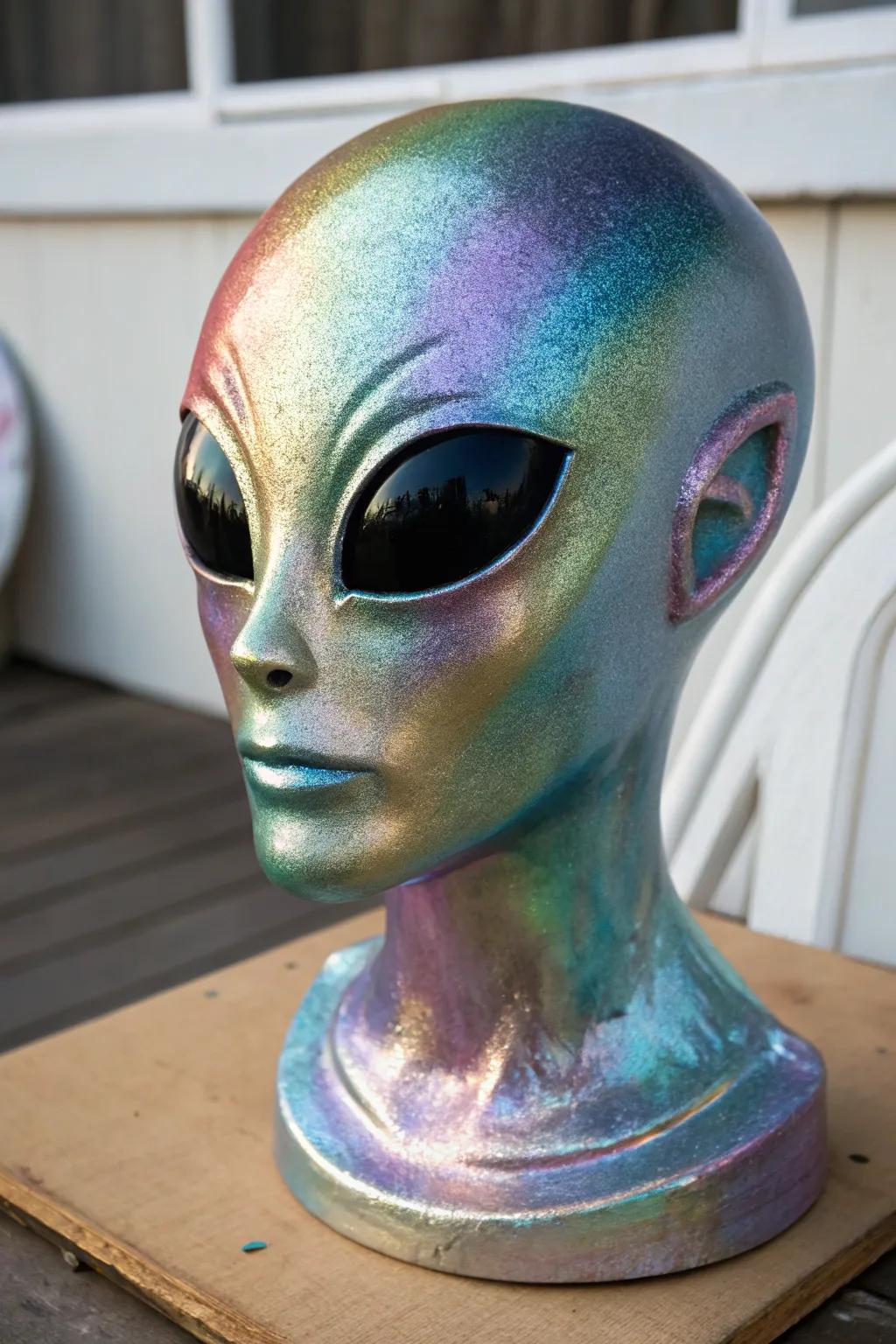 An alien head that appears to have descended from another world.