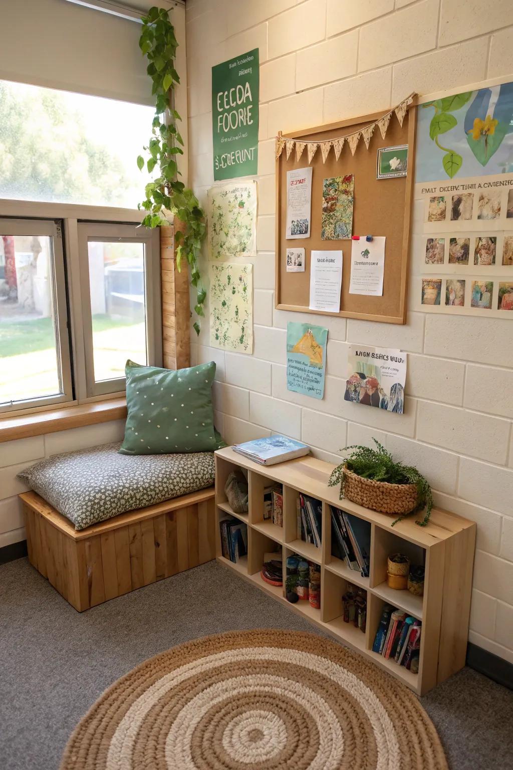 Earth-friendly materials bring eco-conscious charm to your space.