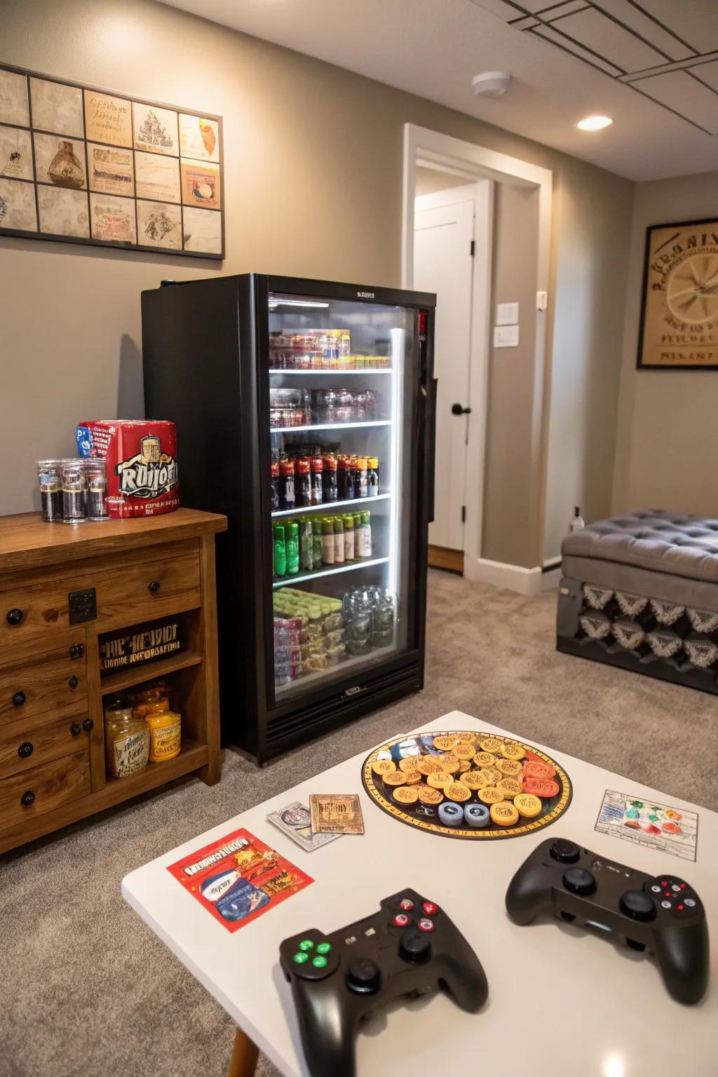 Keep refreshments handy with a practical refreshment station.