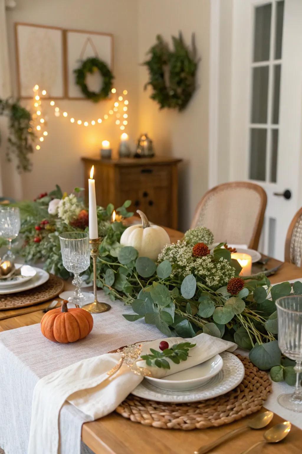 Your Thanksgiving table will feel more like nature when you add plants.
