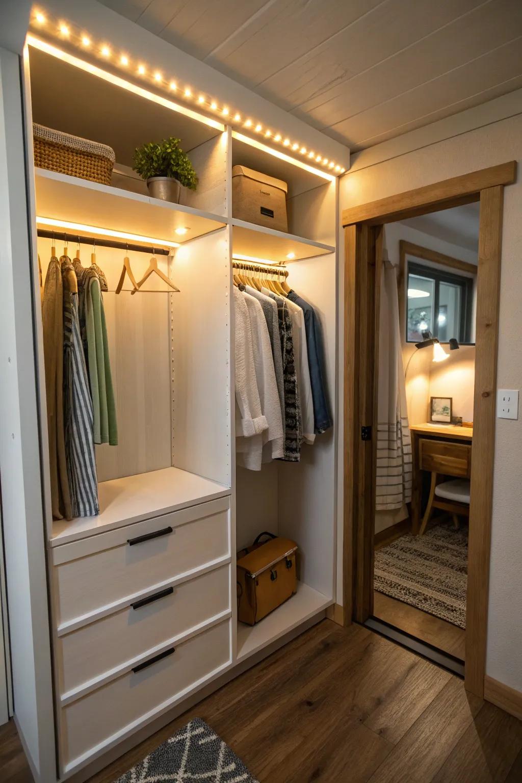 Lighting that illuminates your wardrobe.