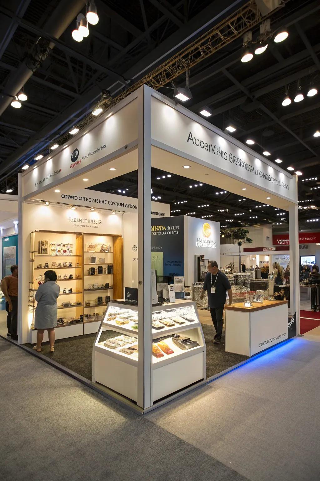 Color temperature control that customizes the ambiance and mood of the booth.