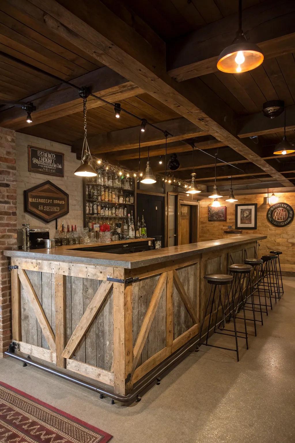 Upcycled materials present a sustainable and distinctive design.