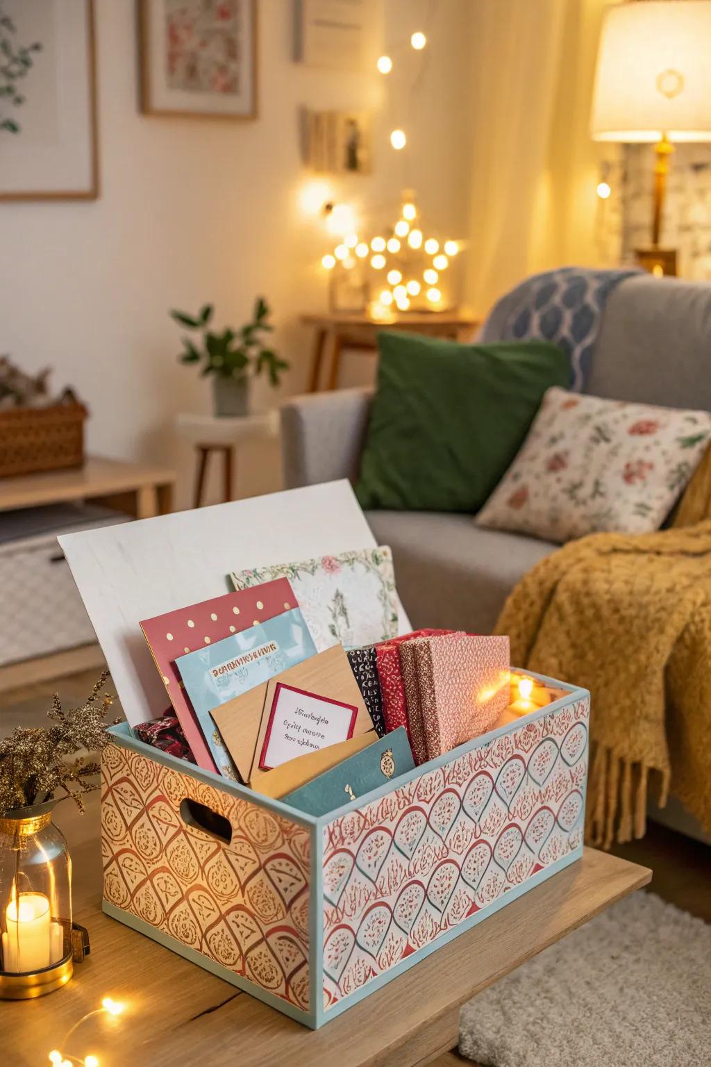 Guests write messages on notes for a future surprise.